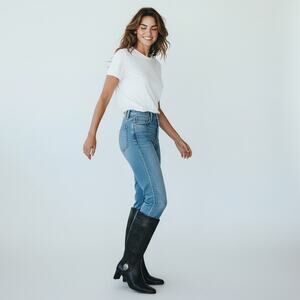 Brighton Black Knee-High Leather Boots Women’s 7.5 Riding Tall Minimalist